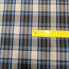 Gray Plaid Check Poplin P/C Uniform 5.5oz Fabric 61″ W Lot of 3 Yards for $15