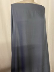 100% French Silk Georgette Slate Blue Muted Steel Grey Fabric 2.5Yards 45″ Wide
