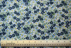 Blue and Yellow Floral Flowers Quilts Home Decor By the 1/4 yd cotton fabric