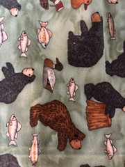 3 Yards Teresa Kogut Bear Lake South Sea Imports SSI Black Bear Fish Duck Cotton