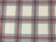 Rib Knit Ivory Plaid Denim Blue Burgundy 4 Way Stretch 60″W Yard-RBPR103