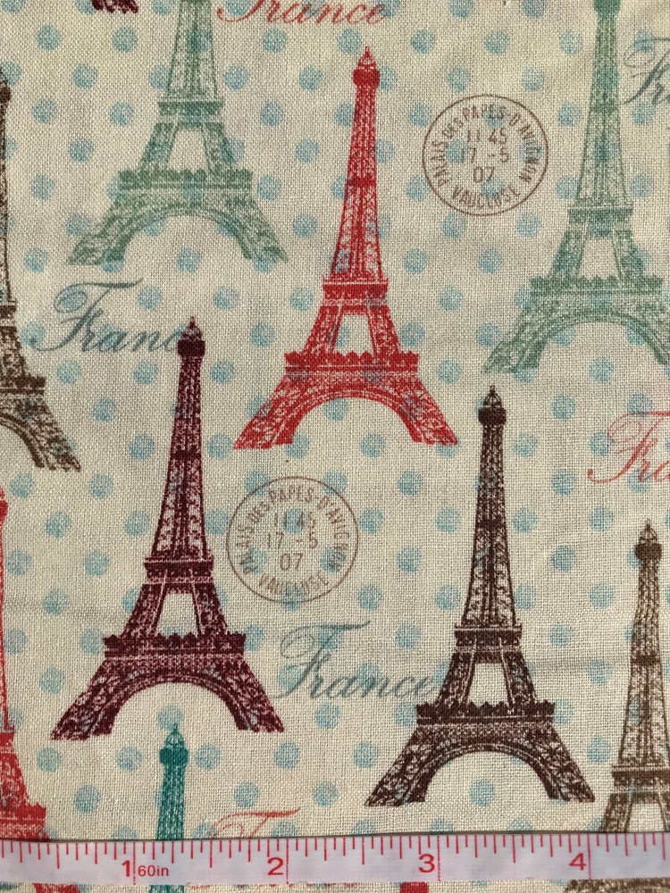 Paris Eiffel Towers in Color Quilt Fabric – Fat Quarter