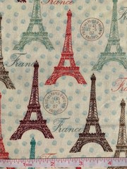 Paris Eiffel Towers in Color Quilt Fabric – Fat Quarter