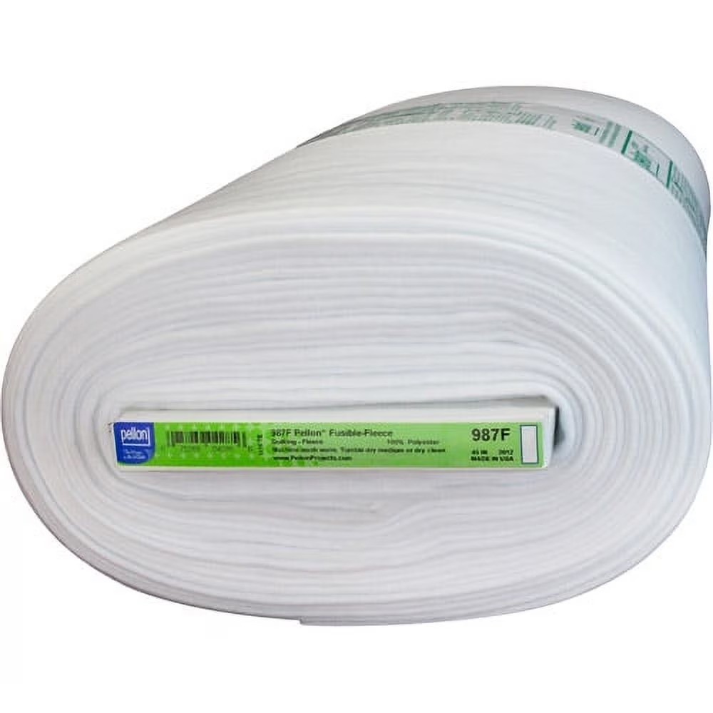Fusible Fleece Interfacing 45in x 10 Yards Bolt 987F Polyester White Sewing