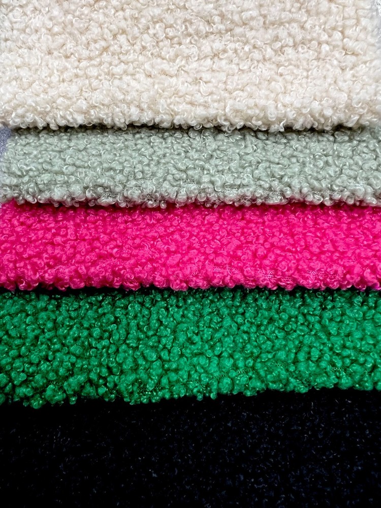 Polyester Mechanical Stretch Soft Faux Sherpa Fleece Fabric