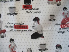Saturday Evening Post Springs “Grateful for Coffee” Cotton Fabric 1YX44″