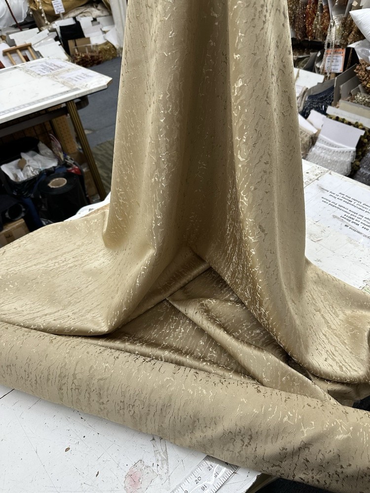 Damask Jacquard Brocade Fabric – 58” Wide -Sold By The Yard – Gold