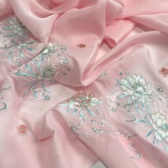 Chinese Embroidered Organza Chiffon Fabrics DIY Hanfu Dress Soft Sewing Fabric