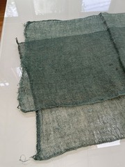 Antique Japanese BORO Indigo Kaya Mosquito Net Fabric Faded Asagi Blue Long
