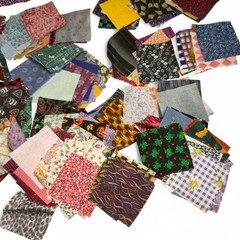 VTG 2 Inch Craft Fabric Squares Mixed Scrap Quilt Pieces Junk Journal Crafting