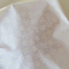 By The Yard White on White Floral Cotton $3.99 Ships Any Amount Of Fabric