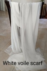 White 116″ wide semi-sheer Voile by yard, party decoration, craft. Free swatches