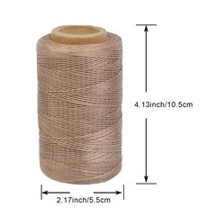 Waxed Thread 284 Yards 150D 0.8MM Leather Sewing 0.8 mm x 106.68 mm, Brown