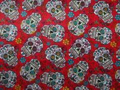 Cotton Fabric Mexican skull 44″ x 36″ By David Textile 255