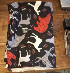 Animal Print Cotton Fabric Black Red White Gray Animals & Insects 2.5 yards