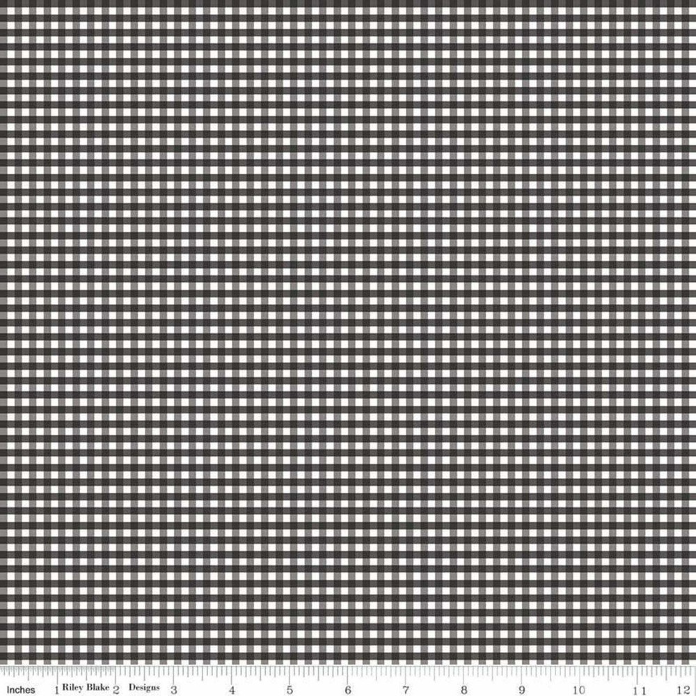 1/4 Yard 9”x42” Riley Blake Small Gingham 1/8″ Check Black Cotton Quilt Fabric