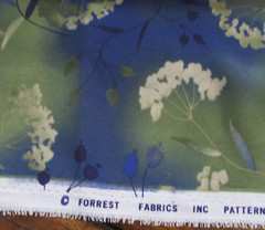 OOP Blue Green FOREST FABRICS Inc. 1997 Textured Fabric 46 x 132″