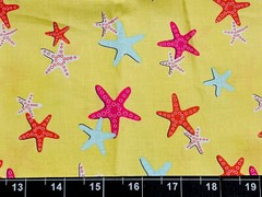 Tina Scrap 9″x21″ Beach Sea Shells Sand Star Fish Tide Ocean Cotton Fabric