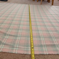 Vintage Woven Fabric 4.25 Yards Pink Gray Plaid 153×62 Reversible Lightweight