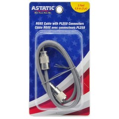 302-10268 Gray 3-Foot Cable with PL-259 Connectors – Fit Most Fiberglass CB A…
