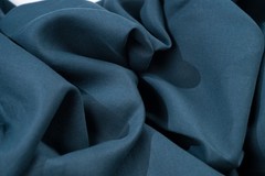 Luxury Linen Cotton Trouser Fabric Petrol Teal Blue Twill 240g 1.4m Bespoke Ital