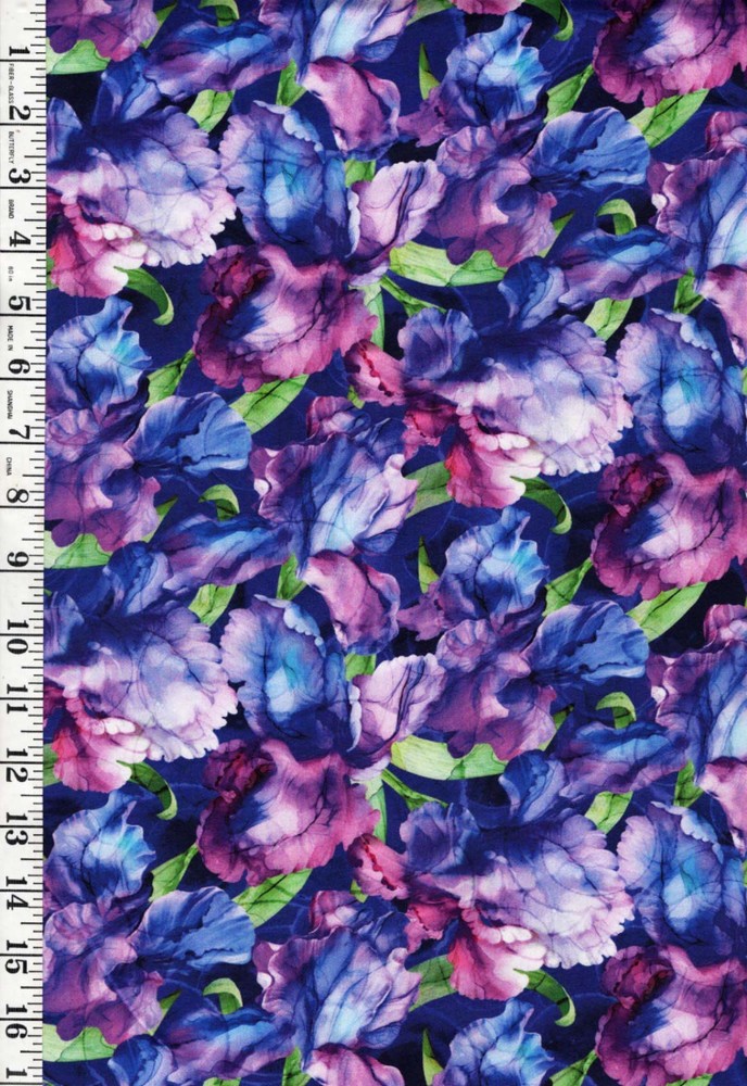 Northcott Infatuation – Packed Iris – DP28614-86 – Dark Purple -By the Half Yard