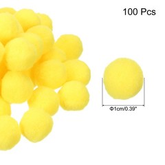 Pom Felt Balls Fabric 1cm 10mm Bright Yellow for Crafts Project DIY 100 Pcs