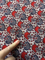 VINTAGE Tube KNIT Stretchy Fabric CLOWN Red Blue 1960’s 1970’s 62×25 *READ