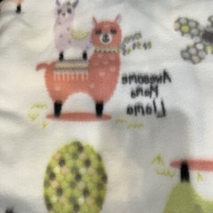 PASTEL LLAMAS On White Soft Fabric 60”x80” Joann’s Linens Style #47817 Anti-pull