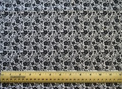 1/4 yard 100% cotton fabric from MDG Fabrics Black and White Scroll Like Floral