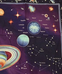 SPACE Cotton Fabric Panel Wall Hanging Quilt Avlyn Planets Solar System Science