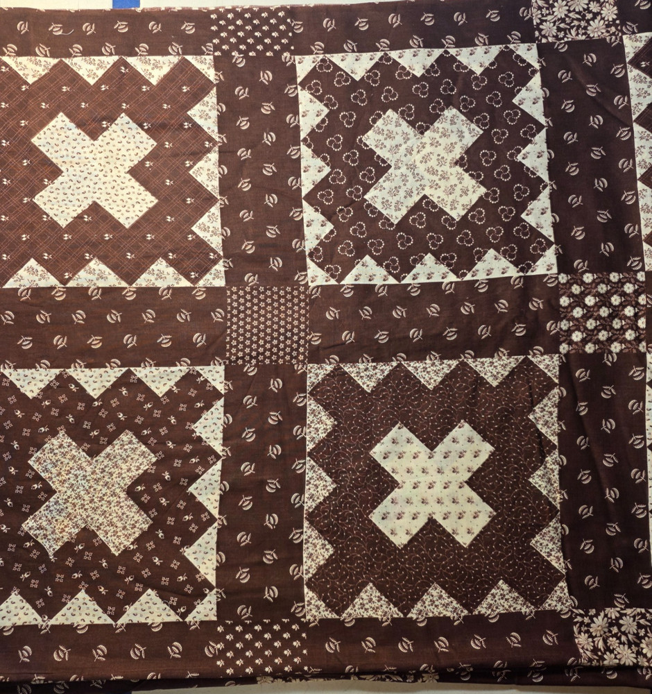 “Noon and Night” Brown Vintage Cotton Quilting Fabric by Concord Fabrics