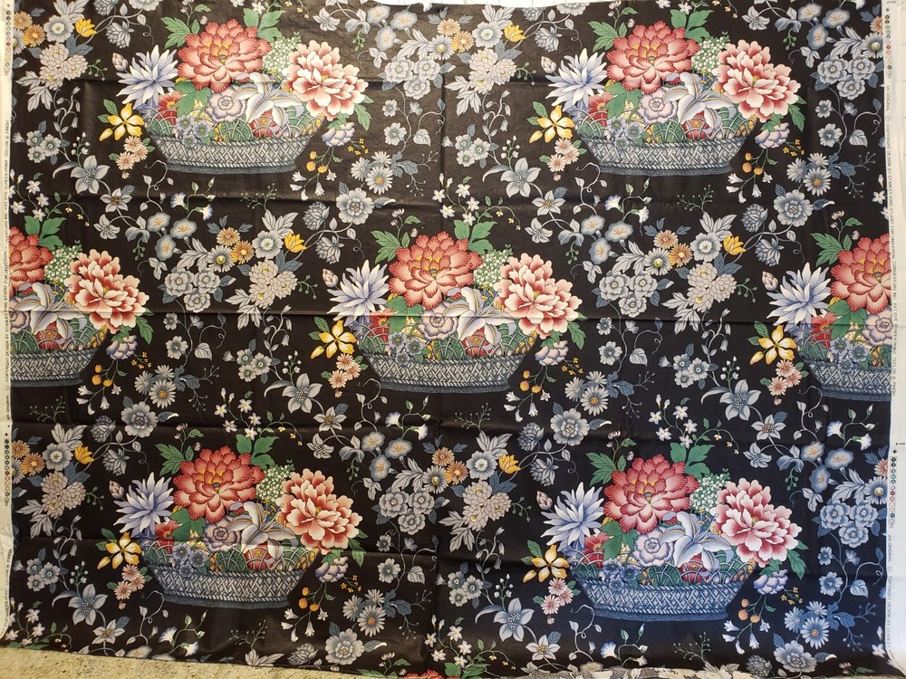 36″ x 54″ Stanley King Studio for Universal Convertors Inc. Floral Cotton