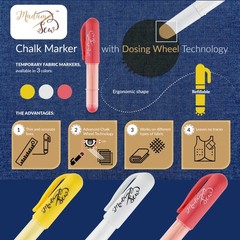 Madam Sew Refillable Tailors Chalk for Fabric – 1 Count (Pack of 1), White
