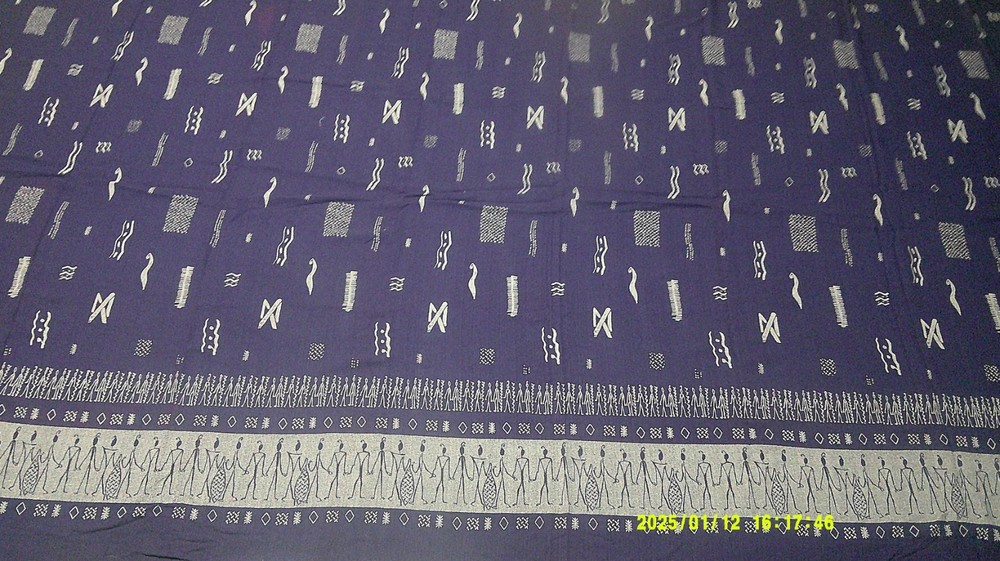 Beautiful Indigo-Dyed Tribal Exotic Cloth Fabric African Mud cloth 97″ x 56″