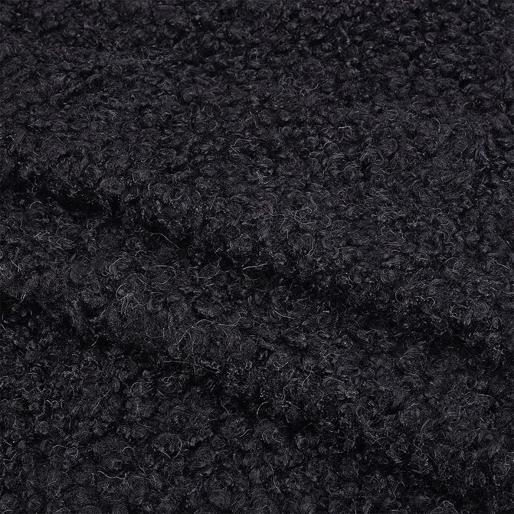 MAYJOYDIY 1.9 Yards Black Curly Sherpa Fleece Fabric 30 Inches Lambskin Thermal