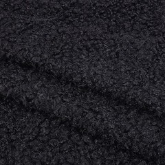 MAYJOYDIY 1.9 Yards Black Curly Sherpa Fleece Fabric 30 Inches Lambskin Thermal
