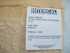 German Mohair for Bear Making, Buttercup 5/8″ Semi Sparse 28″ x 12″