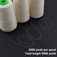 Raw White All Purpose Cotton Thread – 3 Spools, 40/2 Connecting Threads