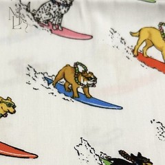 Sevenberry Dog Fabric Set of 3 Japanese Cotton Astronaut Surfing Festival 50cm