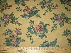 12 2/8 YDS REGAL TAPESTRY FLORAL GOLD UPHOLSTERY FABRIC FOR LESS