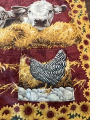 Buttermilk Farms apron one size cows, chickens Kitchen Cooking Farm