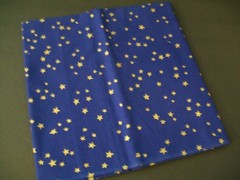 Navy Blue with Gold Stars Fabric Remnant Cotton Sewing Quilting Crafts 25″x45″
