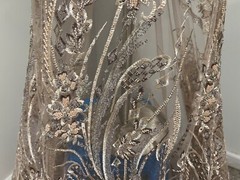 NUDE Beaded Sequin Embroidery Lace Fabric 50” Width 1 YARD