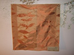 Beacon Hill, Imperial Leaf, 100% Silk, Contemporary Floral, Remnant, Clr Papaya