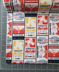 Kansas City Chiefs, NFL, Football, Ticket Stripe Fabric! Cotton•1yd•BTY•FASTSHIP