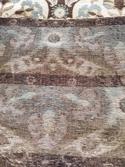 3 YARDS Luxury Upholstery Woven Jacquard Fabric Blue Tan Mediterranean Ogee