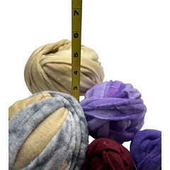5 Fleece Fabric Rag Balls 13 oz Ready For Rugs Or Crafts Tan Purple Burgundy