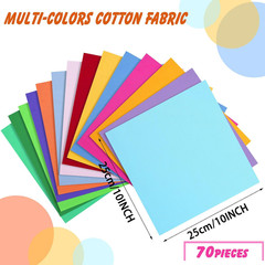 70 Pcs 10 X 10 Inch Cotton Fabric Square for Quilting Solid Color Sewing Precut