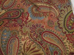 Decorator Fabric Remnant Paisley Floral Red Blue Green Gold 34” x 33”/40”